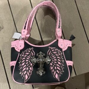 Black and Pink purse and matching wallet